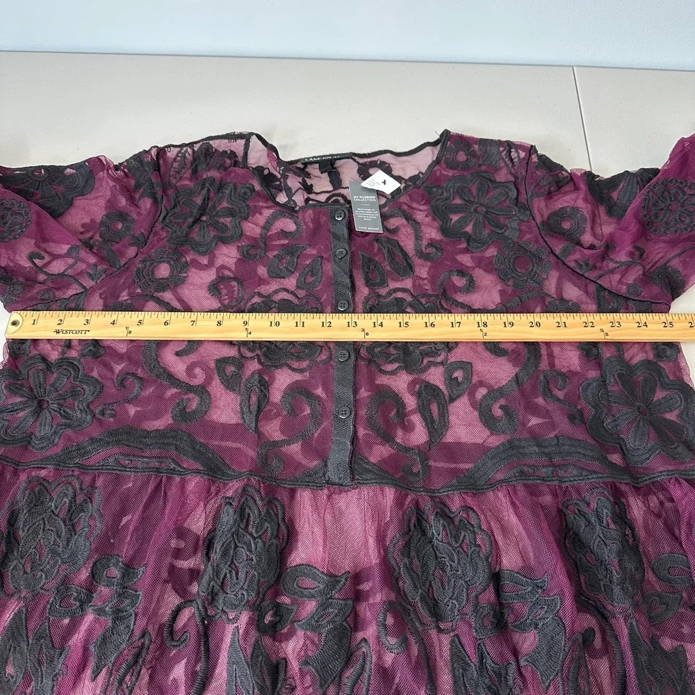 Lane Bryant Sheer Lace Tunic Top Size 22 Whimsigoth - Picture 9 of 13